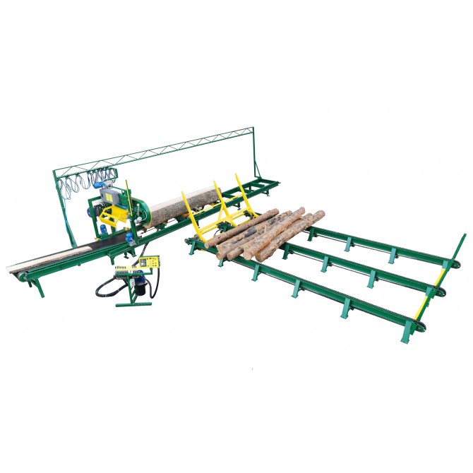 Накопичувач + навантажувач колод на раму (трьох лінійний)